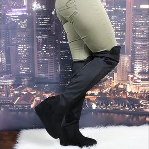 Wedge Heel Over the Knee Boots